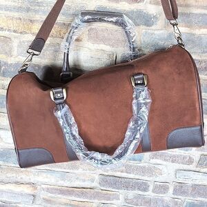 Marlboro Guts- Grit Gear RARE Leather Brown Suede Large Duffel/Travel Bag